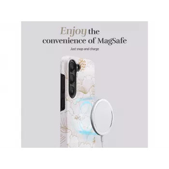 MIO White Roses Magsafe Capa Compatível para Samsung S24 5G