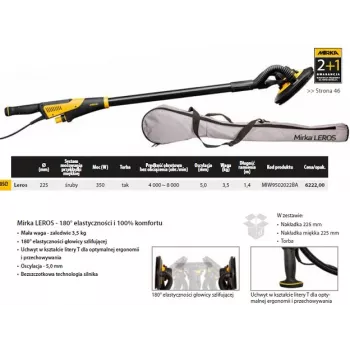 Lixadora de pladur Mirka LEROS 225mm curso 5mm 350W