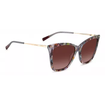 Óculos de sol MISSONI mulher Butterfly MIS0106SX193X - armação de acetato com padrão castanho, lentes degradê castanhas, proteção UV400