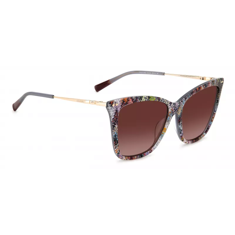 Óculos de sol MISSONI mulher Butterfly MIS0106SX193X - armação de acetato com padrão castanho, lentes degradê castanhas, proteção UV400