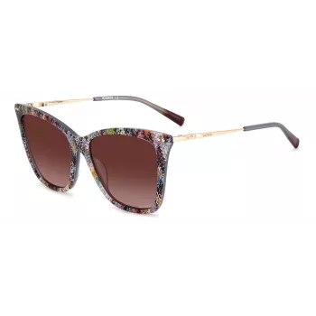 Óculos de sol MISSONI mulher Butterfly MIS0106SX193X - armação de acetato com padrão castanho, lentes degradê castanhas, proteção UV400