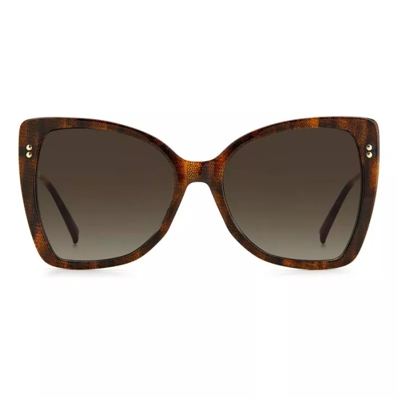 MISSONI óculos de sol para mulher MIS0083S086 - armação borboleta em acetato, lentes degradê castanhas, 58 mm