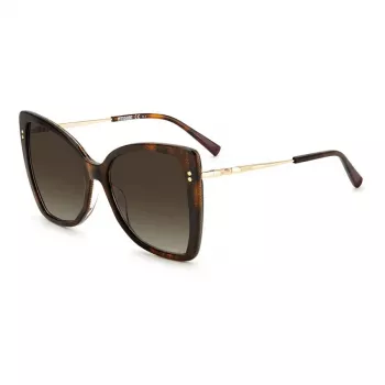 MISSONI óculos de sol para mulher MIS0083S086 - armação borboleta em acetato, lentes degradê castanhas, 58 mm
