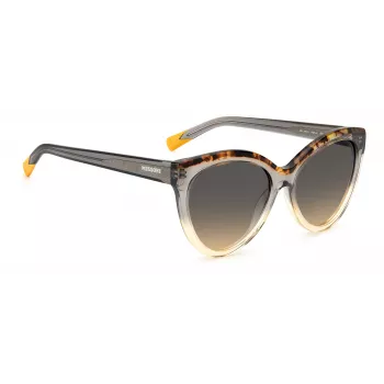 MISSONI Óculos de sol de mulher MIS0088SMQEF7 - Armação de acetato retangular, proteção UV400, 57 mm Lentes