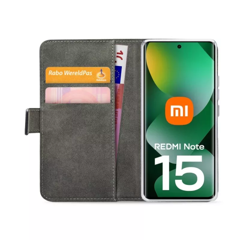 Mobilize Classic Gelly Wallet Book Case para Xiaomi Redmi Note 15 5G, Preto