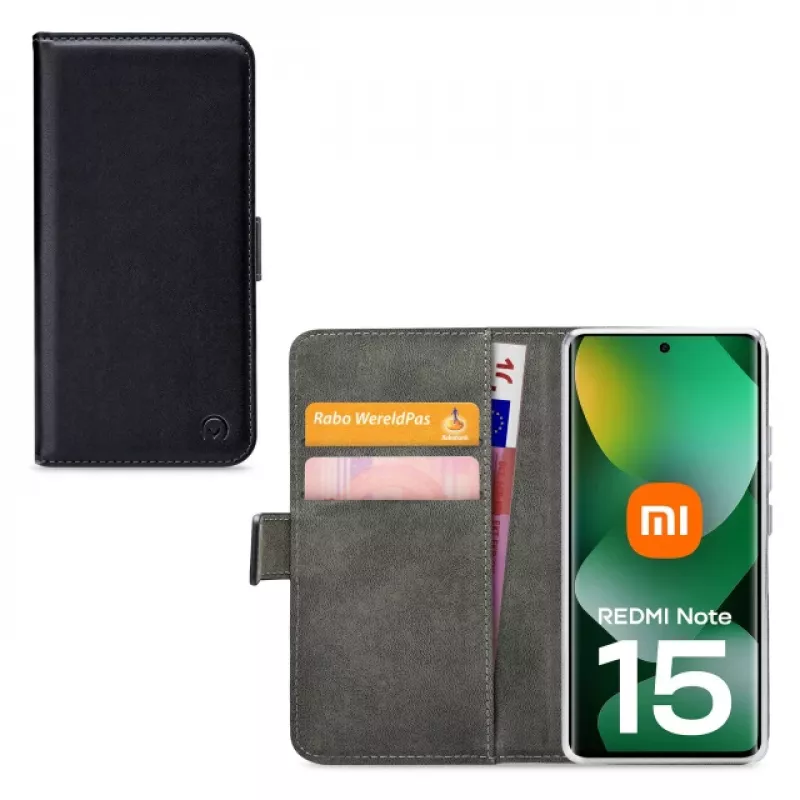 Mobilize Classic Gelly Wallet Book Case para Xiaomi Redmi Note 15 5G, Preto