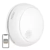 MOES SSD01 detetor de fumo fotoelétrico inteligente ZigBee com sirene de 85dB, notificações da app Tuya, alimentado por pilha CR123A, branco