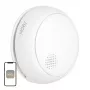 MOES SSD01 detetor de fumo fotoelétrico inteligente ZigBee com sirene de 85dB, notificações da app Tuya, alimentado por pilha CR123A, branco