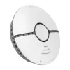 MOES WSS-S-SSD-A detetor de fumo fotoelétrico Wi-Fi com notificações na app Tuya, sirene de 85dB, alimentação por pilha CR123A, compatível com Alexa e Google Assistant, branco