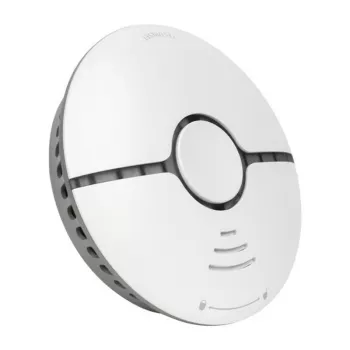 MOES WSS-S-SSD-A detetor de fumo fotoelétrico Wi-Fi com notificações na app Tuya, sirene de 85dB, alimentação por pilha CR123A, compatível com Alexa e Google Assistant, branco