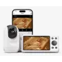 Momcozy BM016-WH12BA-A Monitor de bebé de vídeo HD 720p de 5 polegadas com rotação, inclinação e zoom, intercomunicador, sensor de temperatura, canções de embalar e modo VOX - branco