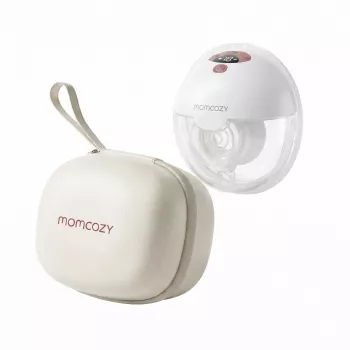 Momcozy M5 Bomba de leite elétrica sem fios inteligente, mãos livres, DoubleFit™, vermelho