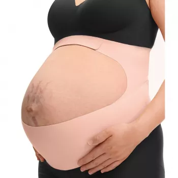 Momcozy Faixa de Gravidez para Barriga (L) - Nude, cinto de suporte de gravidez confortável e de suporte