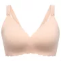 Momcozy YN46 Sutiã de Amamentação Sem Costuras com Padrão Floral e Suporte Push-up Bege Tamanho M