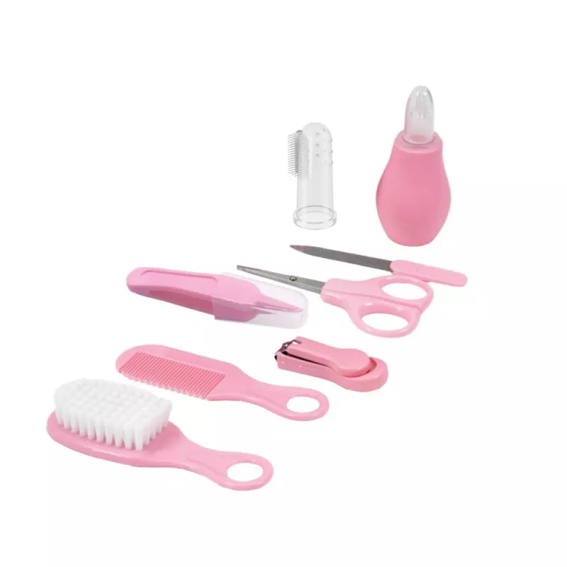MOMINI Baby Care Kit Pinky – conjunto de cuidados para recém-nascidos de 10 peças com estojo de viagem