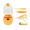 Momini Conjunto de Cuidados com as Unhas do Bebé Sunny - Lima Elétrica para Unhas de Bebé com 6 Cabeças de Lixar, 2 Velocidades, Luz LED, Branco/Amarelo