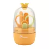 Momini Conjunto de Cuidados com as Unhas do Bebé Sunny - Lima Elétrica para Unhas de Bebé com 6 Cabeças de Lixar, 2 Velocidades, Luz LED, Branco/Amarelo