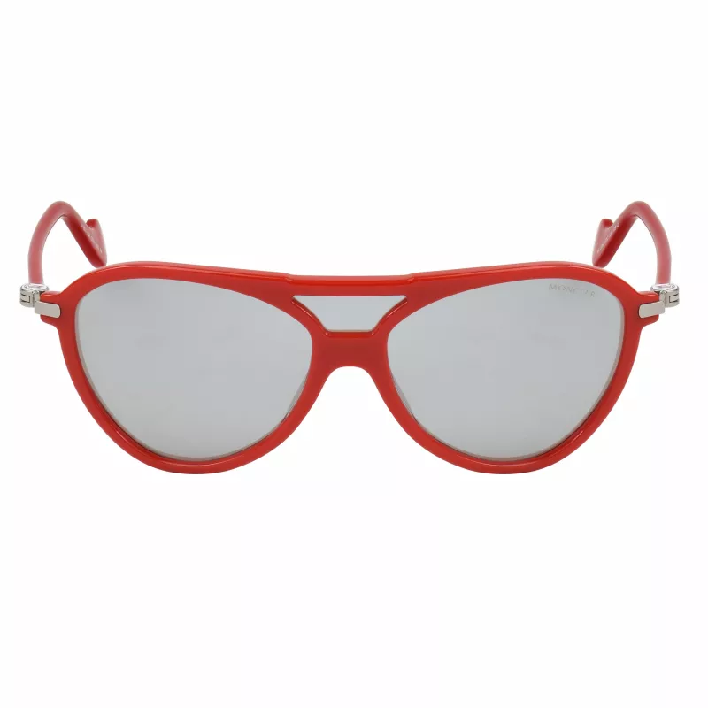 Óculos de sol unissexo Moncler ML0054-67C - Armação preta, lentes cinzentas fumadas, 128 mm de largura das lentes