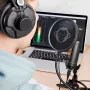 Microfone condensador USB Monkey Banana MICO BK para estúdio e podcasting