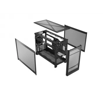 Caixa de PC mini-tower Montech TEN (B), vidro temperado, preto, Micro-ATX/Mini-ITX
