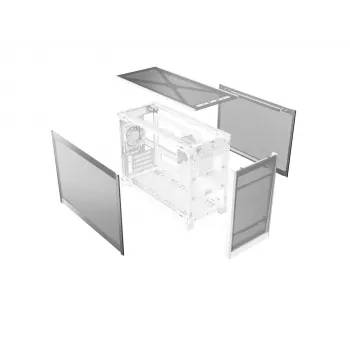 Caixa de PC Mini Tower MONTECH TEN (W) branca - Micro ATX / Mini-ITX, vidro temperado, ARGB