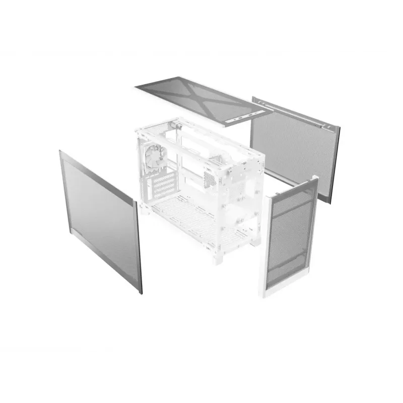 Caixa de PC Mini Tower MONTECH TEN (W) branca - Micro ATX / Mini-ITX, vidro temperado, ARGB
