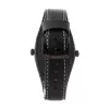MONTRES DE LUXE Relógio analógico de quartzo unissexo 09BK-3002 40mm Caixa de aço inoxidável Bracelete de pele preta