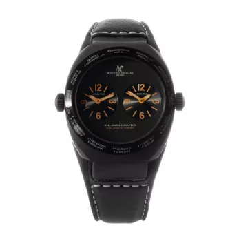 MONTRES DE LUXE Relógio analógico de quartzo unissexo 09BK-3002 40mm Caixa de aço inoxidável Bracelete de pele preta