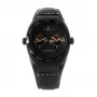 MONTRES DE LUXE Relógio analógico de quartzo unissexo 09BK-3002 40mm Caixa de aço inoxidável Bracelete de pele preta