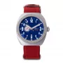 Relógio unissexo Montres de Luxe quartzo 42 mm caixa de aço inoxidável mostrador azul pulseira de couro 09MON-ALKZBLU