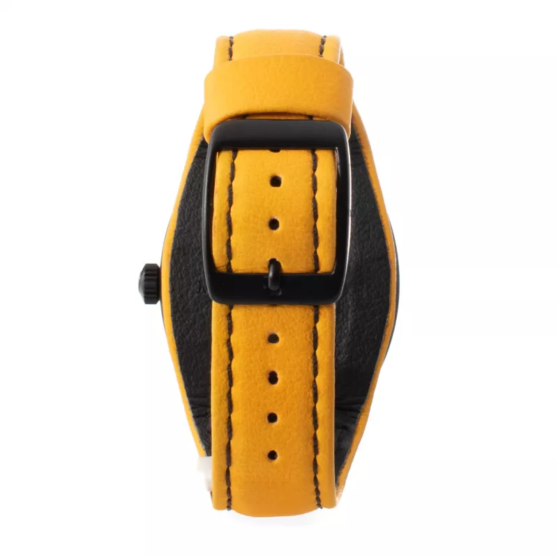 Relógio unissexo MONTRES DE LUXE 09BK-2502 40mm aço inoxidável pele preta