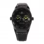 Relógio MONTRES DE LUXE Unisex 09BK-3003 40mm quartzo analógico aço inoxidável pele preta