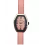 MONTRES DE LUXE relógio de senhora analógico de quartzo 09EX-L/A8303 35mm caixa de aço inoxidável bracelete de pele preta mostrador prateado