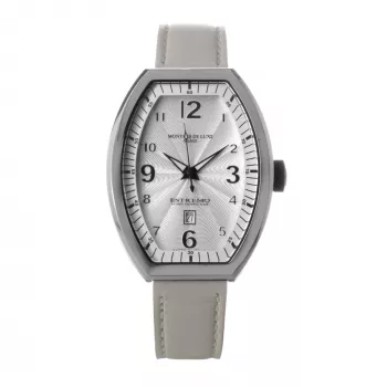 Relógio de quartzo analógico de mulher MONTRES DE LUXE 09EX-LAS-8300 39mm aço inoxidável couro