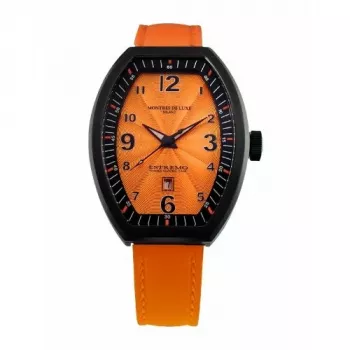MONTRES DE LUXE Relógio de mulher 09EX-L8302 35mm Caixa em aço inoxidável Mostrador prateado Pulseira em pele genuína Analógico Quartzo