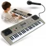 Teclado eletrónico de aprendizagem MQ 807 USB, 61 teclas, 16 timbres, 10 ritmos, cinzento