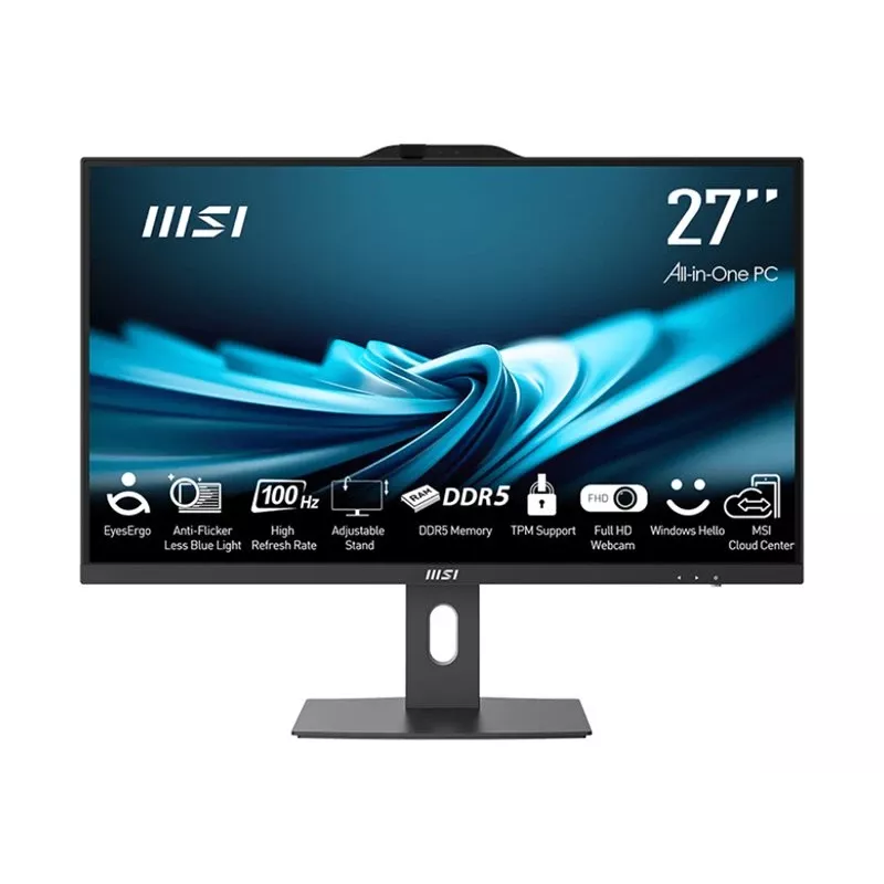 MSI All-in-One PRO AP272P 14M-496EU - 27 polegadas Full HD IPS, Intel Core i5-14400, 16GB RAM, 512GB SSD, Windows 11 Pro, preto