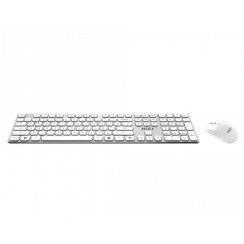 MSI Forge K210 Wireless Combo White US - Conjunto de teclado e rato