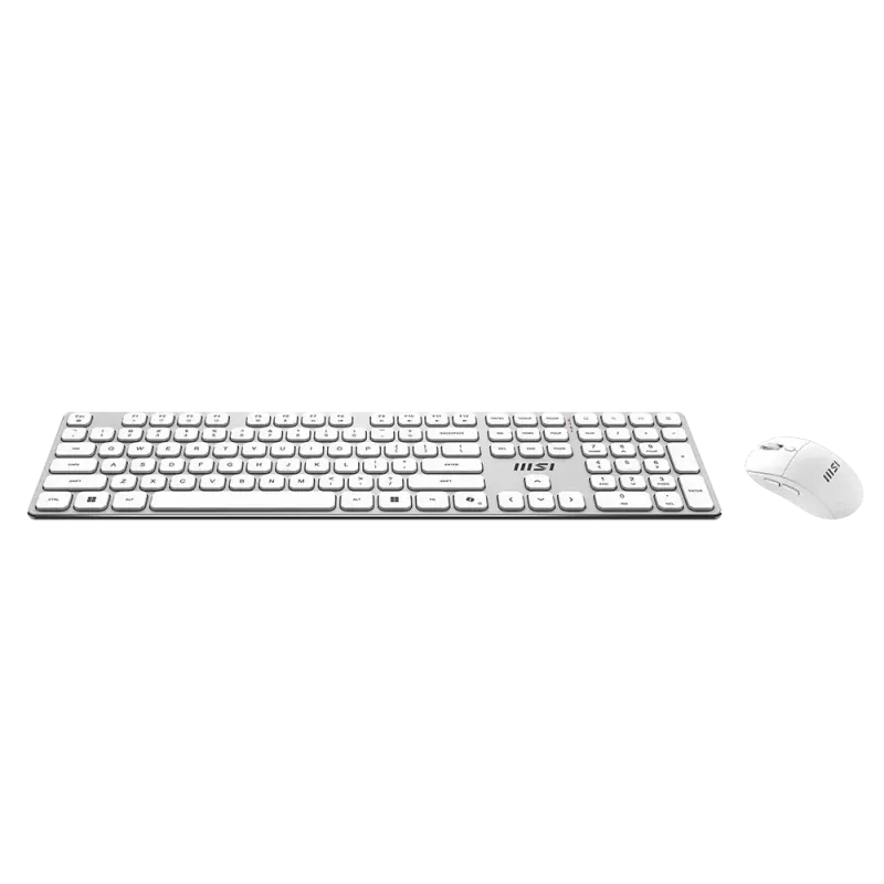 MSI Forge K210 Wireless Combo White US - Conjunto de teclado e rato