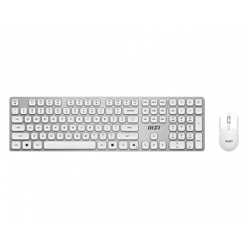MSI Forge K210 Wireless Combo White US - Conjunto de teclado e rato
