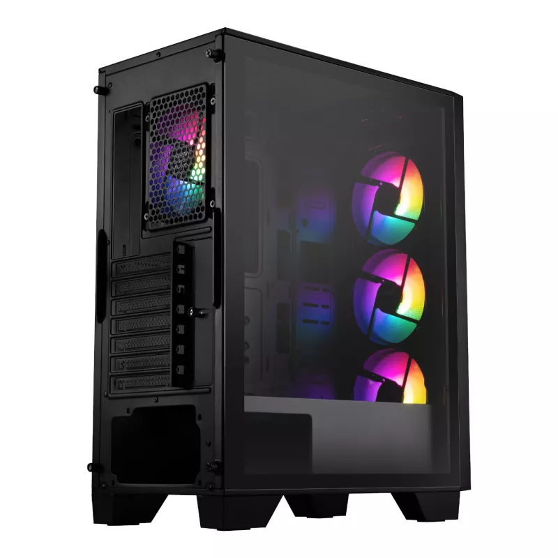 Caixa de gaming mid-tower ATX MSI MAG FORGE 130A Airflow - preto, vidro temperado, 4 ventoinhas ARGB