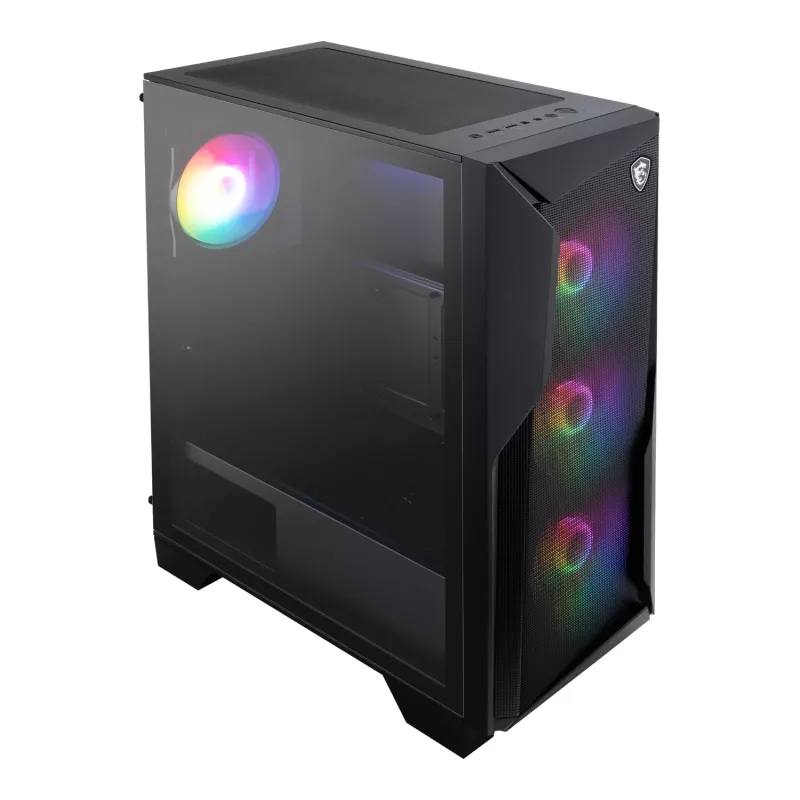 Caixa de gaming mid-tower ATX MSI MAG FORGE 130A Airflow - preto, vidro temperado, 4 ventoinhas ARGB