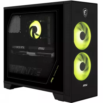 MSI MAG Infinite S AI 2nd 2NVM5-003AT PC de Secretária Gaming - Intel Core Ultra 5 225F, RTX 5060 Ti, 16GB DDR5, 1TB SSD, Windows 11 Home, preto/transparente