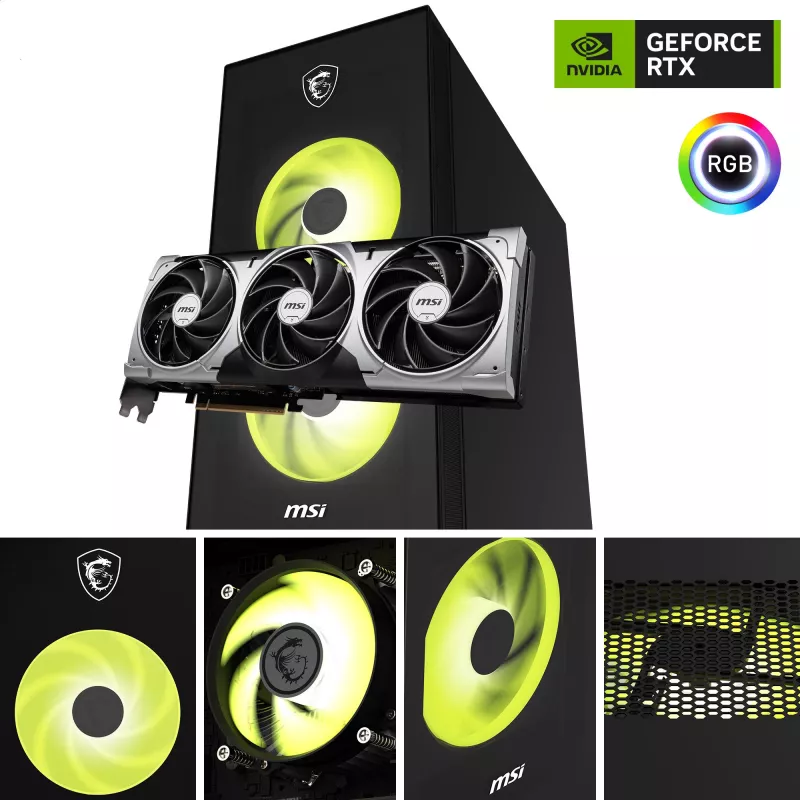 PC de secretária MSI MAG Infinite S AI 2NVM7-002AT (preto/transparente, Windows 11 Home)