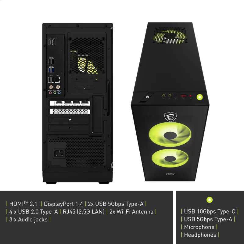 PC de secretária MSI MAG Infinite S AI 2NVM7-002AT (preto/transparente, Windows 11 Home)