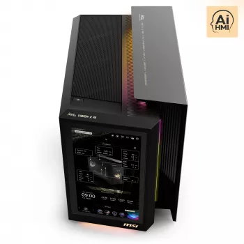 MSI MEG Vision X AI 2NVV9-285AT PC de secretária (preto/transparente, Windows 11 Home)