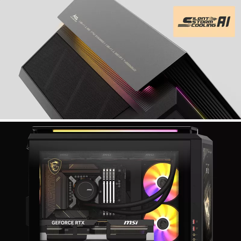 MSI MEG Vision X AI 2NVV9-285AT PC de secretária (preto/transparente, Windows 11 Home)