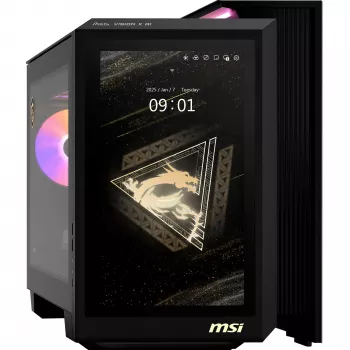 MSI MEG Vision X AI 2NVV9-285AT PC de secretária (preto/transparente, Windows 11 Home)