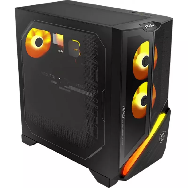 MSI MPG Infinite Z3 9NVPR7-883AT PC de secretária gaming, AMD Ryzen 7 9700X, 32GB RAM, 1TB SSD, RTX 5070, Windows 11 Home, Preto/Transparente