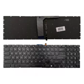 MSI MS-16JB Teclado de substituição para portátil - US Inglês QWERTY, retroiluminado, preto
